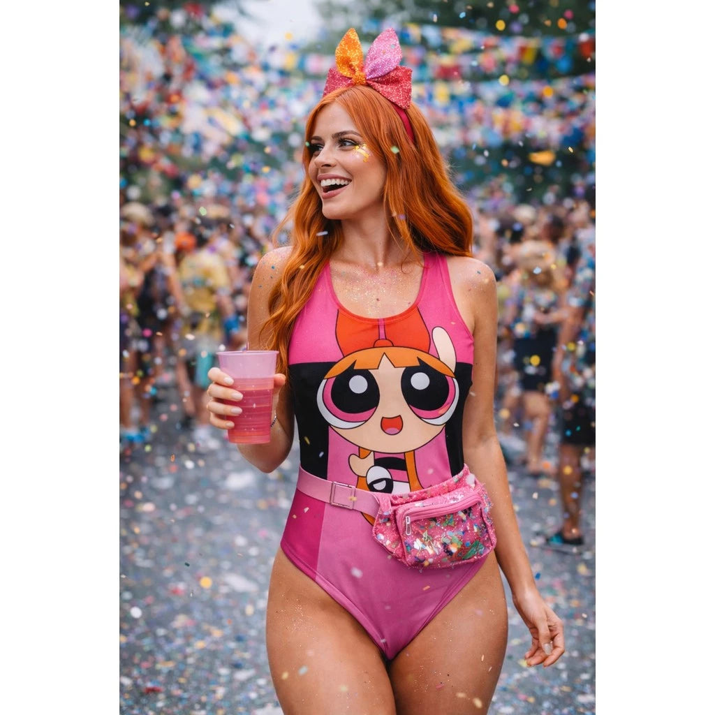 Kit 3 Body Fantasia Carnaval Meninas Super Poderosas Feminino Adulto